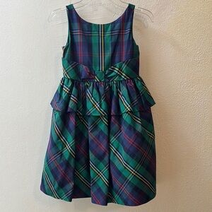 EUC Janie and Jack Blue and Green A-line Pleated Dress